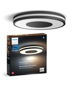 Philips Hue Being Ceiling Light, Black - White Ambiance Warm-to-Cool White Smart LED Light - 1 Pack - Control with Hue App - Compatible with Alexa, Google Assistant, and Apple Homekit