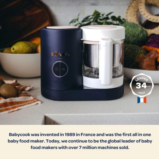 BEABA Babycook Neo Baby Food Maker | Non-Toxic Glass & Stainless Steel | Trusted by Celebrity Moms | Sustainable Baby Food Processor | Global Leader| 34 Servings in 20 Mins, Mineral - Image 5