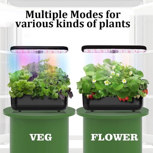 QAZWSXED Hydroponics Growing System, 12 Pods Indoor Herb Garden with Grow Light, Smart Garden Germination Kit, Automatic Timer & Height Adjustable, for Home Kitchen Gardening White - Image 3