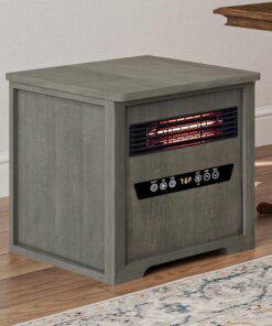 Country Living Infrared Portable Rolling Space Heater with LED Touchscreen and Remote Control | 12h Timer | 1500w Quick Heating for Indoor Use | Driftwood Grain Finish