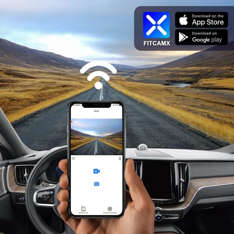 Fitcamx 4K Dash Cam Suitable for Volvo V90 XC60 S90 2022-2025 B5 B6 T8 (Model B), OEM Factory Look, 2160P UHD Video, Built-in WiFi & APP, Loop Recording, G-Sensor, Easy to Install, 64GB Card - Image 4