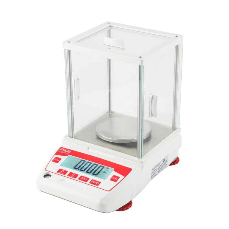 UXILAII SCIENTIFIC Analytical Balance 1mg GN ct Unit Precision Lab Scale 500g x 0.001g Digital Analytical Scale RS232 Interface Laboratory Electronic Balance LCD Display with Glass Windshield