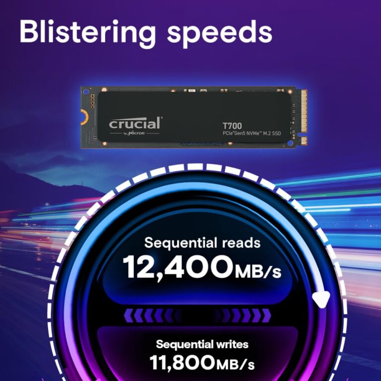 Crucial T700 1TB Gen5 NVMe M.2 SSD - Up to 11,700 MB/s - DirectStorage Enabled - CT1000T700SSD3 - Gaming, Photography, Video Editing & Design - Internal Solid State Drive - Image 5
