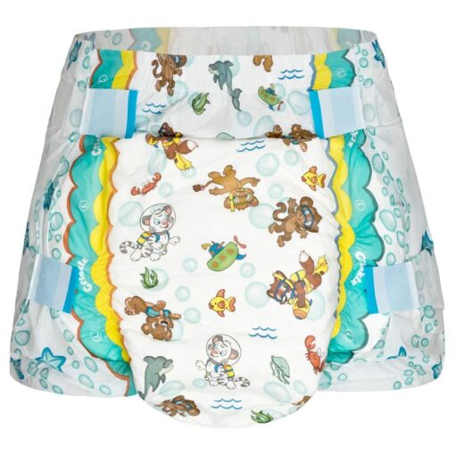 Crinklz Tab-Style Briefs Adult Printed Diapers, Aquanaut, Large, Case/60 (4/15s) - Image 4