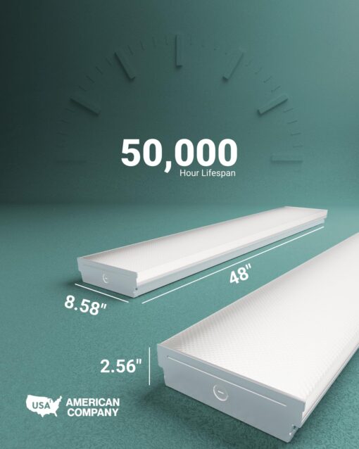 Sunco 4 Pack 60W 8 Inch LED Commercial Industrial Warehouse Workshop Prisma Wraparound Light, 7200 Lumens, 3 CCT 4000K Cool White/5000K Daylight/6000K Daylight Deluxe, Non-Dimmable, AC120-277V - ETL - Image 5
