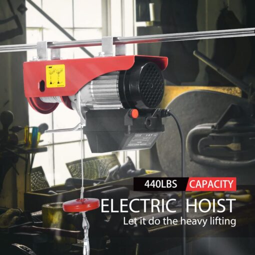 VIVOHOME Electric Hoist, 110V 440 Lbs Winch with Wireless Remote Control, Zinc-Plated Steel Wire Hoist for Garage, Warehouses, Factories 38ft Lifting Height with Emergency Stop Switch ETL Listed - Image 2