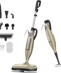 DEVOAC VM6 Scrubbing Steam Mop with Rotating Mop Pads, 10 in 1 Steam Mop, Lightweight Spin Mop & 3 Steam Modes & LED Headlights for Hard Floor Laminate Marble Floors