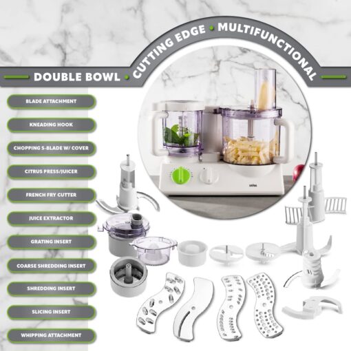 Braun 12 in 1 Multi-Functional Food processor | Kitchen System With Dual Control Technology, chopper, Blender, Juice Extractor, Citrus Juicer and French fry disc-made in Europe with German Engineering - Image 3