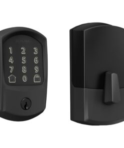 SCHLAGE BE489WB GRW 622 Encode WiFi Deadbolt Smart Lock, Keyless Entry Touchscreen Door Lock with Greenwich Trim, Matte Black
