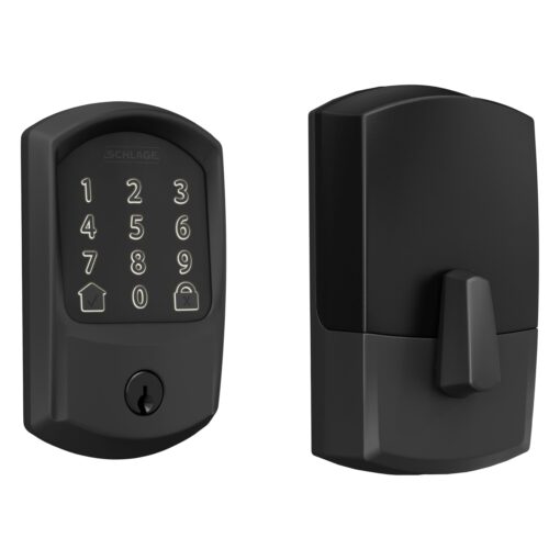 SCHLAGE BE489WB GRW 622 Encode WiFi Deadbolt Smart Lock, Keyless Entry Touchscreen Door Lock with Greenwich Trim, Matte Black