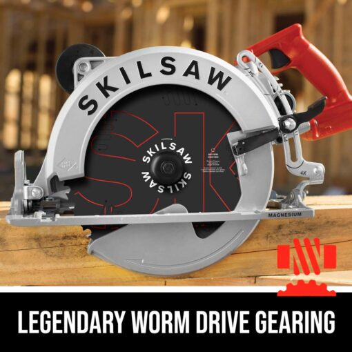 SKILSAW SPT70WM-01 15 Amp 10-1/4" Magnesium SAWSQUATCH Worm Drive Circular Saw,Silver - Image 7