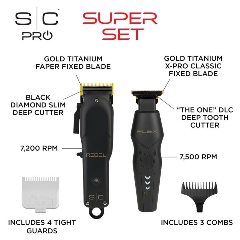 Stylecraft Flex Trimmer and Rebel Clipper Super Set with Tight Guards, Accessories and Travel Case - Image 6