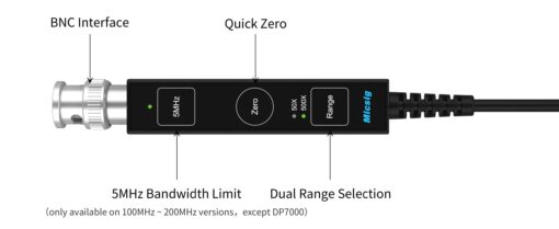 Micsig DP10013 High Voltage Differential Probe 1300V 100MHz 3.5ns Rise Time 50X/500X Attenuation - Image 3