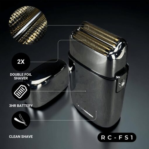 Royal Clips Hair and Beard Fade Kit 2.0 – Professional Clipper, Trimmer & Foil Shaver Bundle for Men, Complete Haircut Set for Barbers, Home Use & Grooming – 5-Hour Battery, 10pcs Limit Combs, Silver - Image 4
