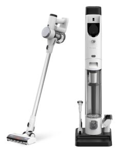 Tineco Pure ONE Station Cordless Vacuum Cleaner with 3L Auto Dust Base, Smart Stick Vacuum Cleaner Powerful Suction & Lightweight, ZeroTangle Brush for Hard Floor, Carpet & Pet Hair, White