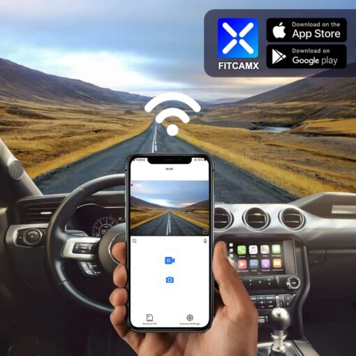 Fitcamx 4K Dash Cam Suitable for Ford Mustang 2014-2023 Ecoboost V6 GT Premium Bullitt Mach 1 (HD2-0141), OEM Look, UHD 2160P Video, WiFi & APP, G-Sensor, Loop Recording, Plug&Play, 64GB Card - Image 4