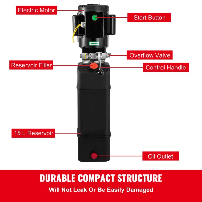 Happybuy Hydraulic Pump, 4 Gallon Hydraulic Motor for Single Phase Car Lift, 3450 RPM, 208-230 Volt, 2 HP Portable Vehicle Lift & Power Press - Image 6