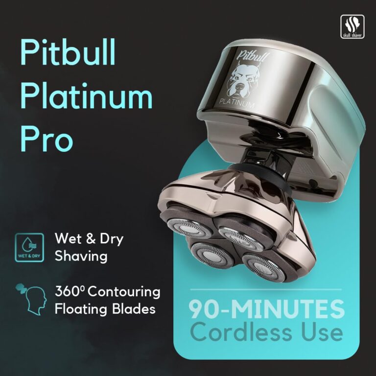 Skull Shaver Pitbull Platinum Pro:Head Shaver for Men - Bald Head Shavers with Wet/Dry Technology, Ergonomic Design, Travel Lock, and Accessories. Perfect Grooming Kit and Prime Gift for Men - Image 6