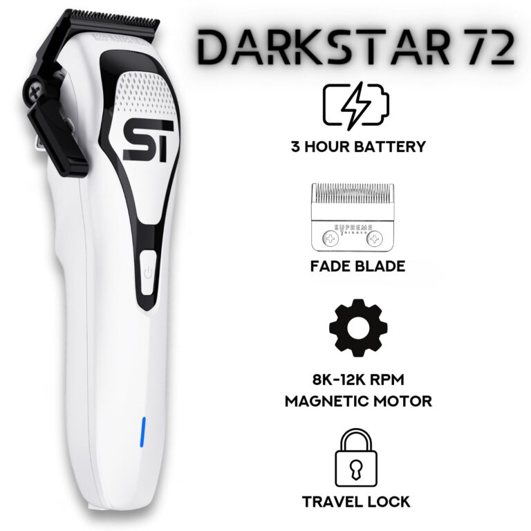 Supreme Trimmer Darkstar 72 Clipper with Magnetic Vector Motor | 180 Min Run Time, 9000 RPM Barber Hair Clipper | Low Noise, Professional Clipper DLC Blades | STC72 - Image 9
