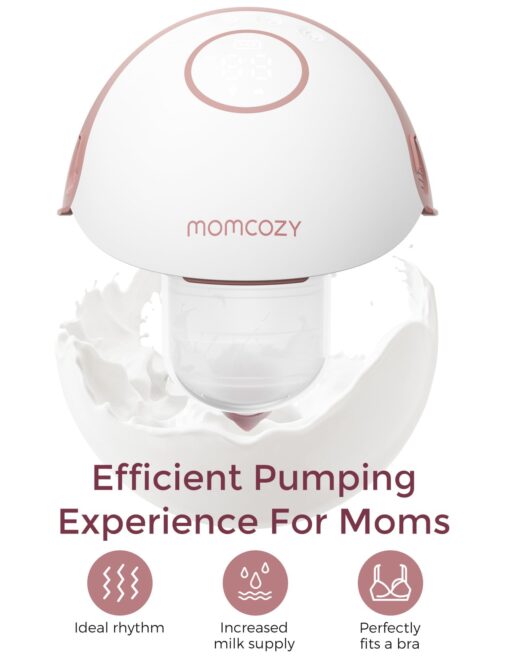 Momcozy Breast Pump Hands Free Mobile Style | M6, Wearable Breastfeeding Pump Ideal Rhythm for More Milk, DoubleFit Flange More Fit & Discreet with 3 Modes & 9 Levels, 24mm - 2 Pack Cozy Red - Image 6