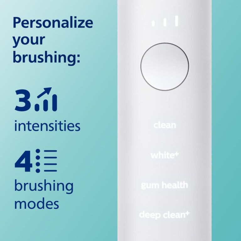 Philips Sonicare DiamondClean Smart 9300 Electric Toothbrush, Sonic Toothbrush with App, Pressure Sensor, Brush Head Detection, 4 Brushing Modes and 3 Intensity Levels, White, Model HX9903/05 - Image 7