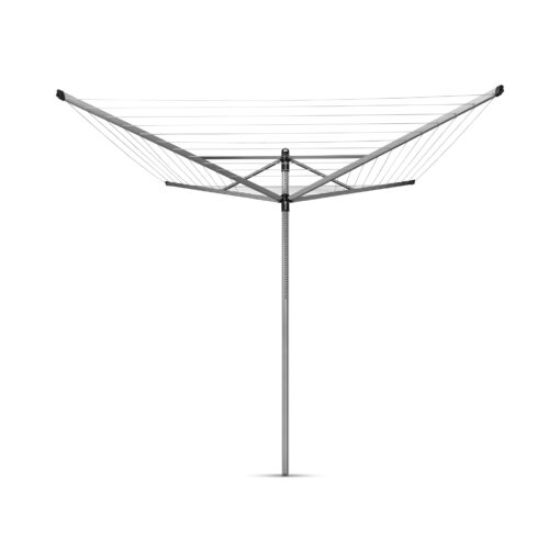 Brabantia Lift-O-Matic Outdoor 4 Arm Clothesline (197 ft/Ø 1.8") Height Adjustable, Folding Clothes Drying Rack + Ground Spike & Cover (Gray) - Image 8