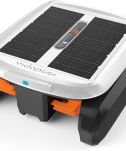 Vidapool Solar Powered Automatic Robotic Pool Skimmer Cleaner,Solar Pool Surface Cleaner Dual Mode with Obstacle Avoidance Daytime ＆ Overnight Continuous Cleaning Ideal for All Swimming Pool-White