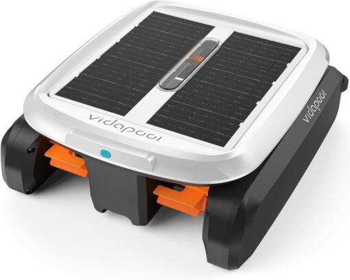 Vidapool Solar Powered Automatic Robotic Pool Skimmer Cleaner,Solar Pool Surface Cleaner Dual Mode with Obstacle Avoidance Daytime ＆ Overnight Continuous Cleaning Ideal for All Swimming Pool-White