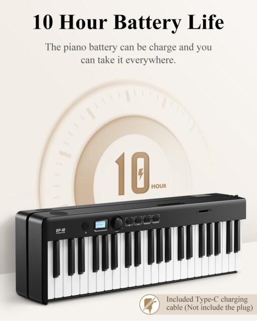 Eastar EP-10 Beginner Foldable Digital Piano 88 Key Full Size Semi Weighted Keyboard, Bluetooth Portable Electric Piano with Piano Bag - Image 6