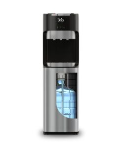 Brio Bottom Loading Water Cooler Dispenser for 5 Gallon Bottles - 3 Temperatures with Hot, Room & Cold Spouts, Child Safety Lock, LED Display with Empty Bottle Alert, Stainless Steel