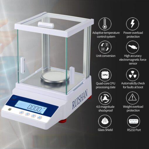 RUISHAN 300g x 1mg Lab Analytical Balance Scale | 0.001g High Accuracy Electronic Scientific Scale Jewelry Gold Scale .001 Digital Gram Weighs Scale Centigram Scale, Calibrated Scale, Chemistry Scale - Image 5