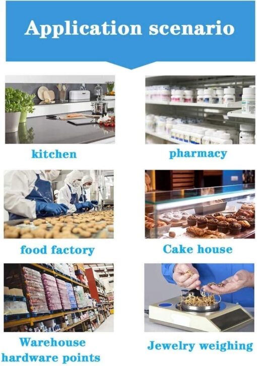 ZOCWJK Digital Scales Food,Kitchen Food Scales Digital Kitchen Weighing Electronic Scales 10kg/1g LCD Backlit for Food Factory Cake House Pharmacy (Onecolor-6kg/0.1g - Image 4