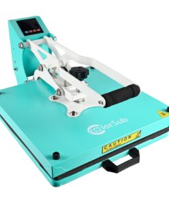 ColorSub Heat Press Machine for T-Shirt 15x15, Digital Industrial Quality Heat Press Machine Clamshell Transfer Sublimation Print Press Machine Teal
