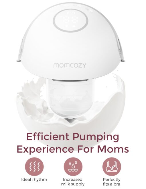 Momcozy Breast Pump Hands Free Mobile Style | M6, Wearable Breastfeeding Pump Ideal Rhythm for More Milk, DoubleFit Flange More Fit & Discreet with 3 Modes & 9 Levels, 24mm - 2 Pack Quill Gray - Image 6