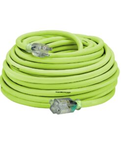 Flexzilla Pro Extension Cord, 10/3 AWG SJTW, 100 ft., Lighted Plug, Indoor/Outdoor, ZillaGreen - FZ512935