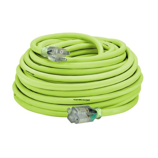 Flexzilla Pro Extension Cord, 10/3 AWG SJTW, 100 ft., Lighted Plug, Indoor/Outdoor, ZillaGreen - FZ512935