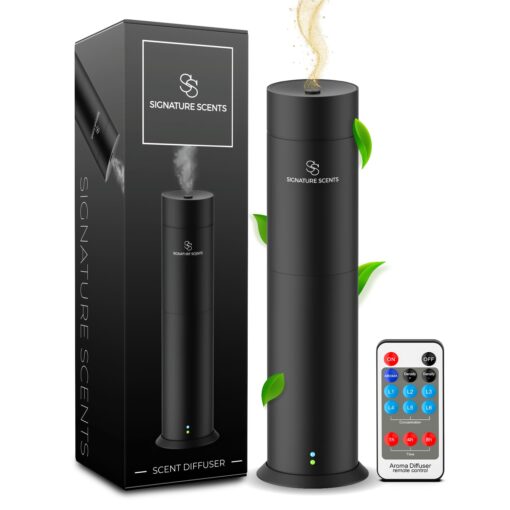 Signature Scents - Waterless Essential Oil Hotel Scent Diffuser - Cold-Air Diffuser Machine - 1000 sq. ft. Coverage - Waterless Air Diffuser for Home, Office & Hotel (Black)