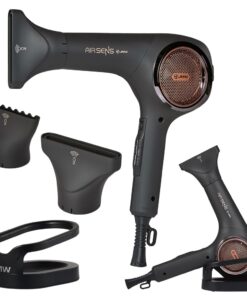JMW Hair Dryer AIR SENSE I 15 WINDS - 3 Heat X 5 Speed mix, 2 nozzles & dryer Stand, upgrade BLDC motor, 100% Cool shot, Smart Memory, Fast Drying, Low Noise, Curling, Durable, Blow Dryer Frizzy Hair,
