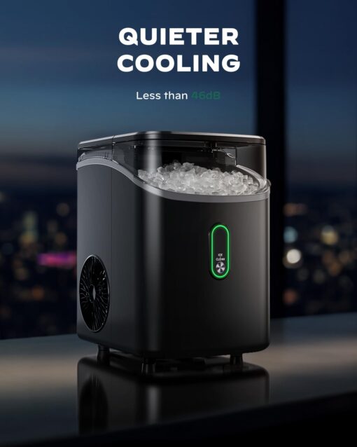 Silonn Nugget Ice Maker Countertop, Pebble Ice Maker with Soft Chewable Ice, One-Click Operation Ice Machine with Self-Cleaning, 34lbs/24H for Home,Kitchen,Office - Image 2