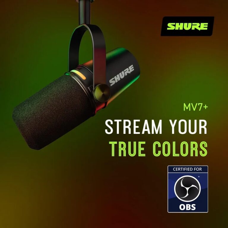 Shure MV7+ Podcast Dynamic Microphone. OBS Certified, Enhanced Audio, LED Touch Panel, USB-C & XLR Outputs, Auto Level Mode, Digital Pop Filter, Reverb Effects, Podcasting, Streaming, Recording -Black - Image 2