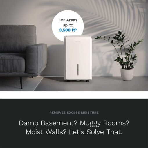 hOmeLabs 3500 Sq. Ft. Dehumidifier with Pump - Ideal for Medium to Large Rooms and Home Basements - Powerful Moisture Removal and Humidity Control - 40 Pint Capacity - Image 6