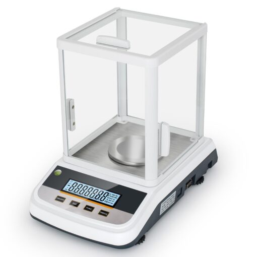 500g Analytical Lab Balance with 0.001g Ultra-Precision, Digital Scale Multi-Functional Units Plug-in Exclusive 500g Weight - Ideal for Laboratories, Research, Industrial, Kitchen, Food, Jewelry…