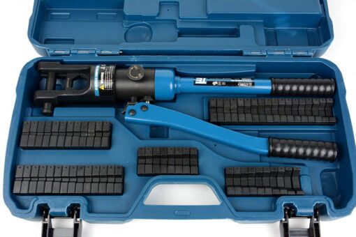 TEMCo Industrial Hydraulic Cable Lug Crimper TH0005 V2.0 (11 US TON) 10 AWG to 600 MCM Electrical Terminal Cable Wire Tool Kit with 32 Die Sets - Image 4