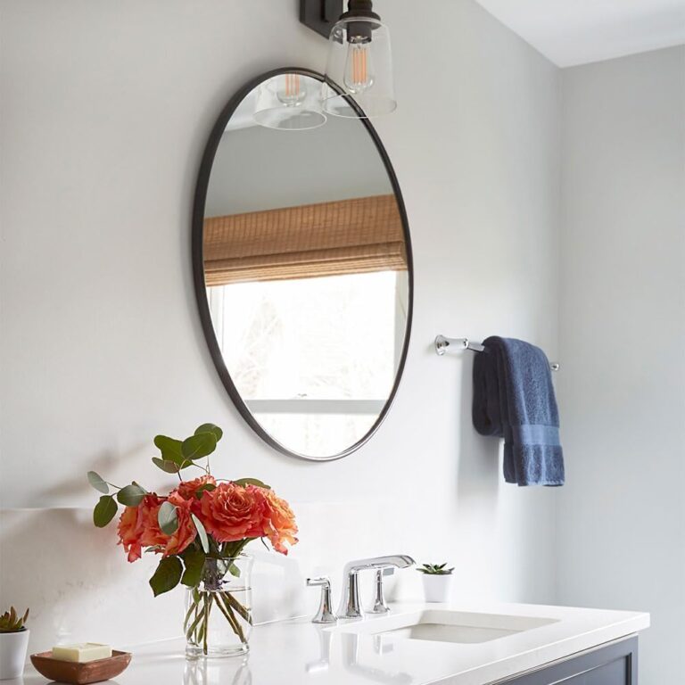 Eruner 45 Inch Round Mirror Large Circle Wall Mirror, Black Metal Frame Mirror Exprosion-Proof Mirror,Decorative Modern Vanity Mirror for Bathroom, Living Room,Entryway - Image 2