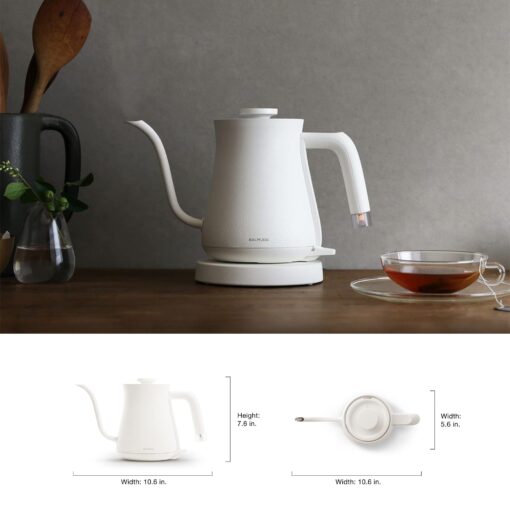 BALMUDA The Kettle | Electric Gooseneck Kettle | Lightweight | Stainless Steel | 0.6L (20fl oz) Capacity | Neon Light Indicator | Perfect for Tea and Coffee | US Version | White - Image 4