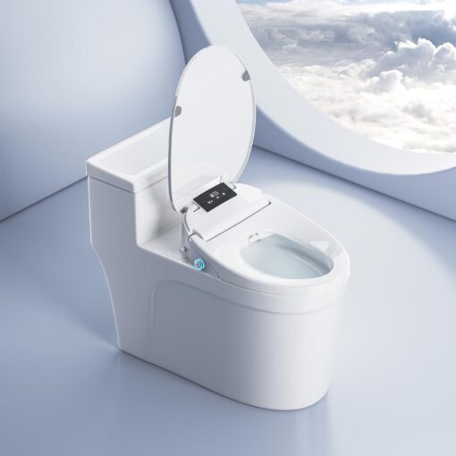 XCQQ Electric Bidet Toilet Seat Elongated, Heated Toilet Seat, Instant Warm Water, Warm Air Dryer, Rear Feminine and Oscillating Washing, Wireless Remote, Night Light, Slow Close Lid, LED Display - Image 3