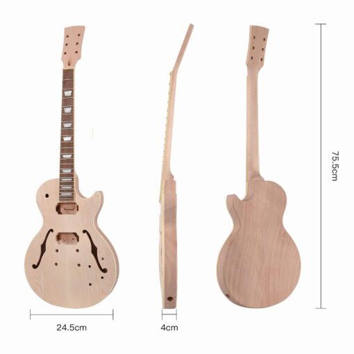 Batking DIY Guitar Kits Build Your Own Unfinished Semi Hollow Electric Guitars Project Package with All Accessories - Image 2