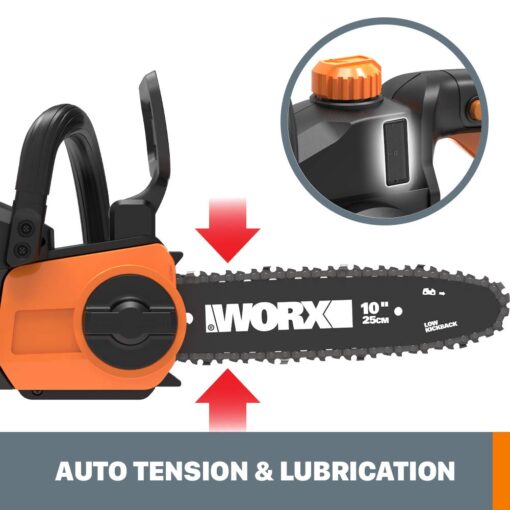 Worx WG323 20V Power Share 10" Cordless Pole/Chain Saw with Auto-Tension (Battery & Charger Included) - Image 5