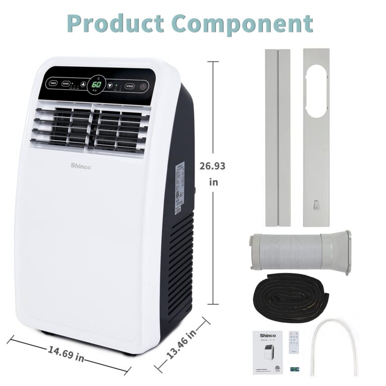 Shinco 8,000 BTU Portable Air Conditioner, AC Unit with Built-in Cool, Dehumidifier & Fan Modes for Room up to 200 sq.ft, Conditioner Remote Control, 24 Hour Timer, Installation Kit - Image 2