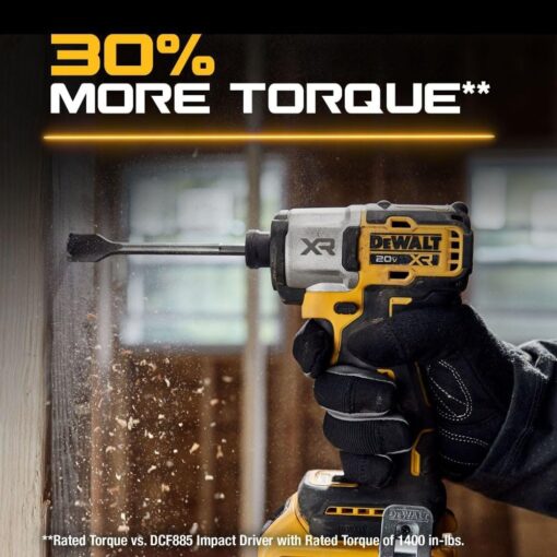 DEWALT 20V MAX Impact Driver, Cordless, 3-Speed, Battery and Charger Included (DCF845D1E1) - Image 6